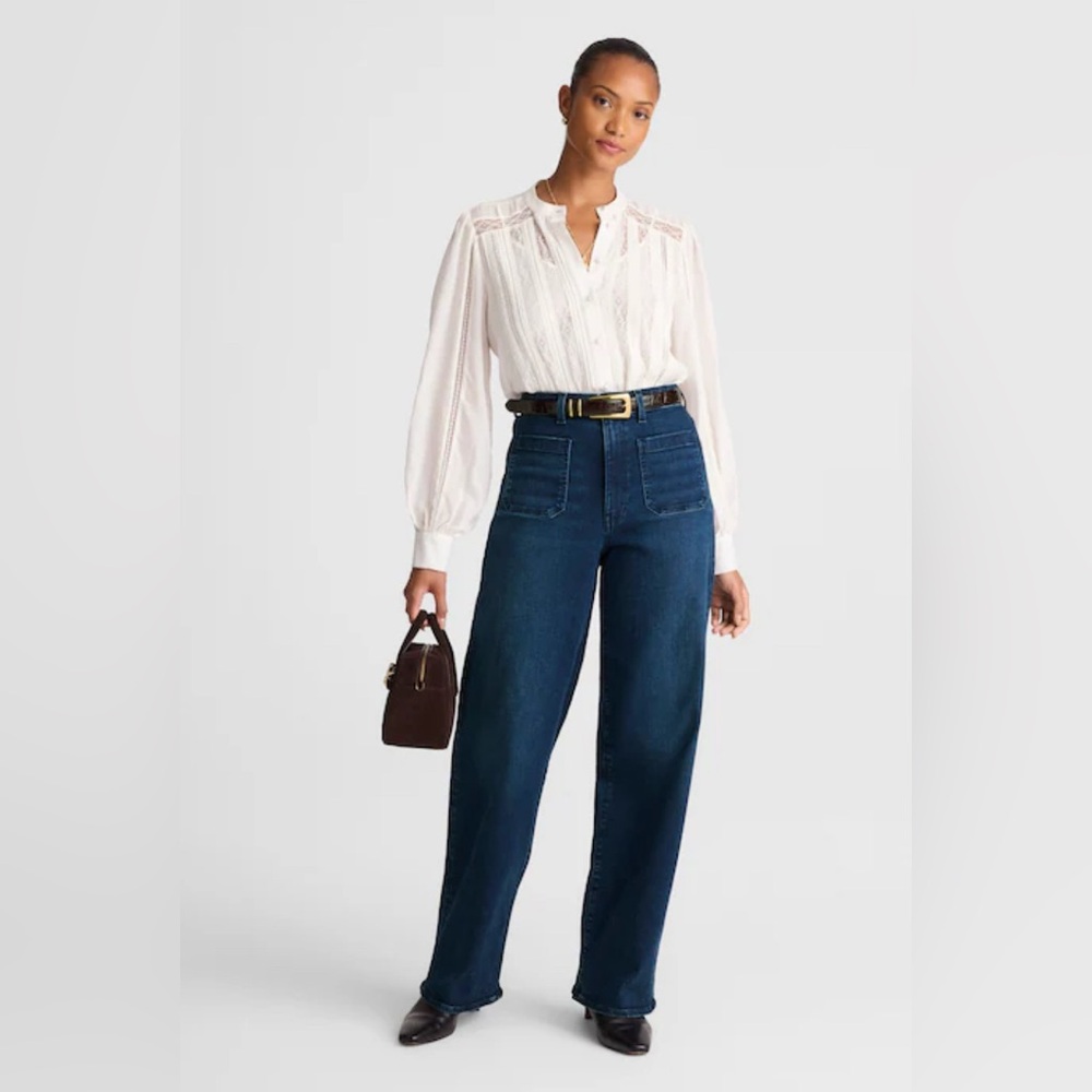 Madewell Curvy Emmett Wide Leg Jean, Size 27